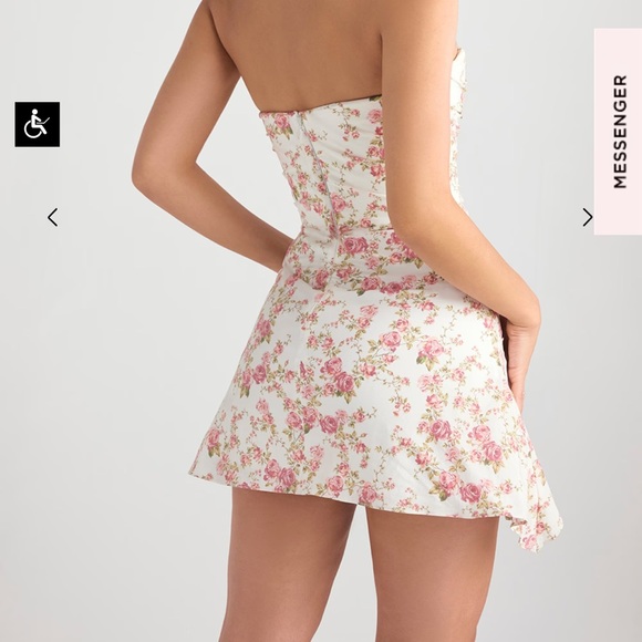 NWT 🌷HOUSE OF CB🌷 Jasmine Rose Print Draped Corset Dress - Picture 3 of 5